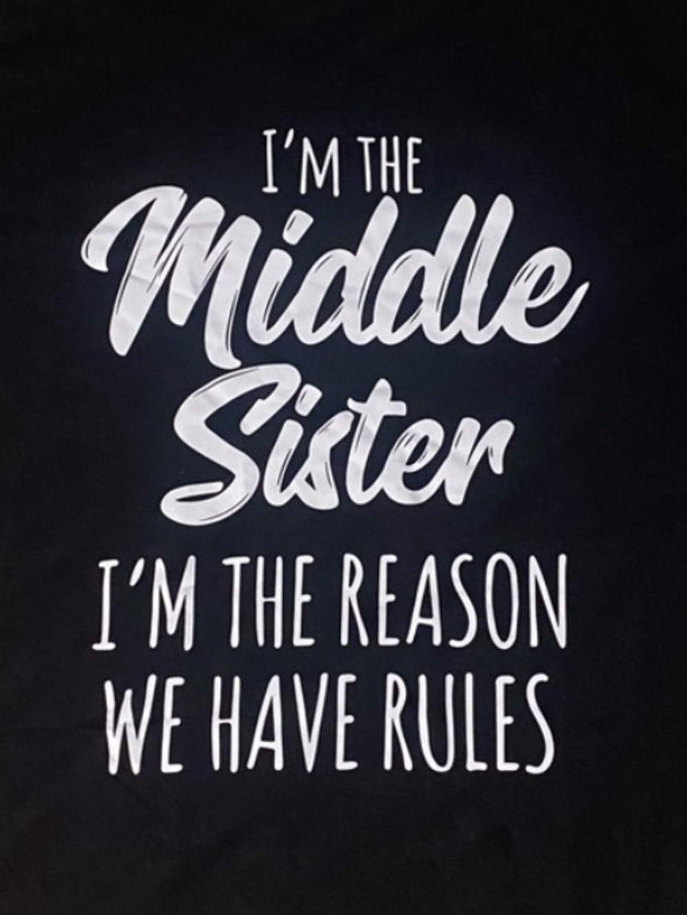 Middle Sister Graphic Tee - Black Size Large